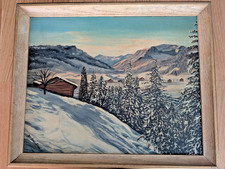 Dipinto olio su tavola scena