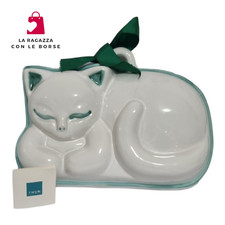 Thun Formella vintage lene gatto Introvabile Verde Bianco  25x15