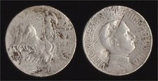 1 LIRA 1908 QUADRIGA - VITTORIO EMANUELE III - ARGENTO/SILVER "RARA"