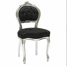 SEDIA IN LEGNO FOGLIA ARGENTO