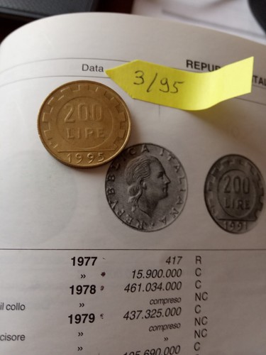 Moneta originale 200 lire - originale,