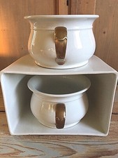 1920 Porcellana 2 Vasi Da Notte + Contenitore Pitale Peluzzi Padella Medica Vaso