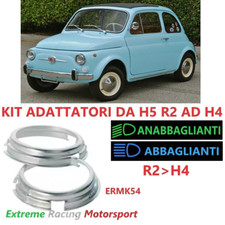 FIAT 500 OLD COPPIA ADATTATORI ALLUMINIO DI TRASPORMAZIONE H5 R2-H4 ERMK54