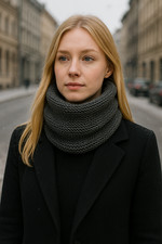 Scalda collo Misto lana Merino e Cashmere Grigio 100%  made in Italy unisex