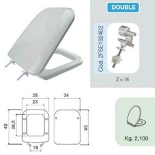 SANIPLAST SEDILE WC DUROFORT CON CERNIERE CONCA MOD. DOUBLE