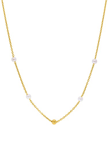 Collana catena perle placcata - catena,