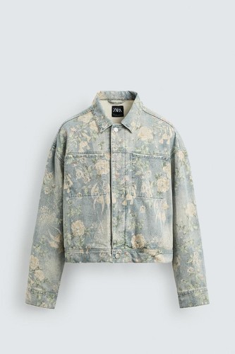 Zara giacca denim uomo stampa - giacca,
