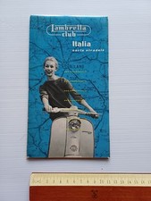 Innocenti Lambretta Club Italia cartina stradale Italia 1959 originale
