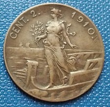 MONETA REGNO V.E.III 2 CENTESIMI PRORA 1910,RARA,RAME 1,98 GR, CONS.COME DA FOTO