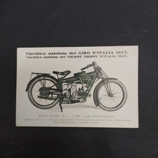 Cartolina promozionale moto Guzzi, vincitrice del Giro d'Italia 1923. Ingrigito