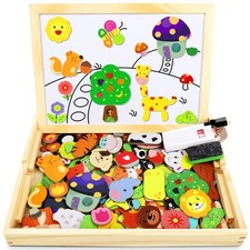 110 PCS Puzzle Magnetico Legno