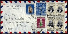 Repubblica 1950 - Lettera Via aerea per il Brasile - Rara affrancatura multipla