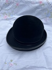 Cappello vintage Connor of England nero morbido velluto stile bowler