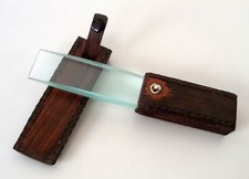 Lotto di 5 antiche lenti d'ingrandimento in pelle a forma di coltello in stil...