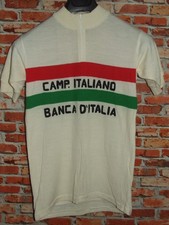 EROICA MAGLIA SHIRT BICI CICLISMO VINTAGE 70'S camp. ITALIANO 50% LANA RICAMATA