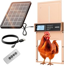 Okkobi Porta Automatica Pollaio Solare Display LCD Porta Pollaio con telecomando