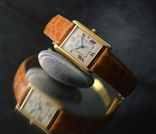 CARTIER MUST VERMEIL TANK XL VINTAGE REF.2413 QUARTZ LEATHER 26 X 34MM 1990'S