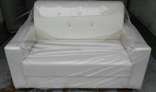 Divano ufficio 2 posti bianco in finta pelle con swarosky arredo ufficio casa 