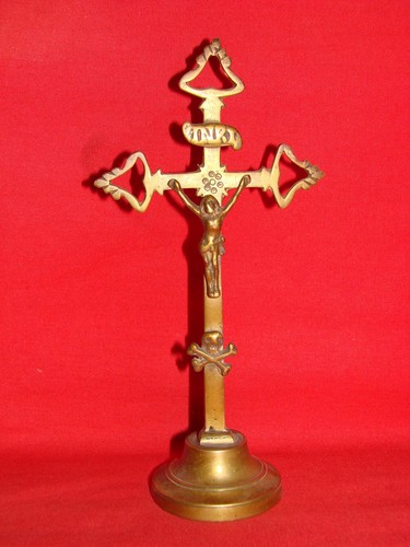 Antico crocifisso bronzo - crocifisso, su
