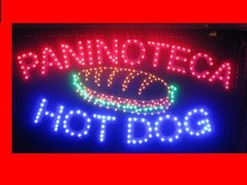 INSEGNA A LED CON SCRITTO PANINOTECA HOT DOG 65x35