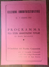 1962 San Severo Programma e Candidati del Partito Comunista Italiano-A/8