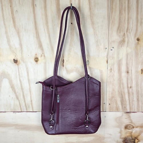 Borsa mano pelle bordeaux - in,