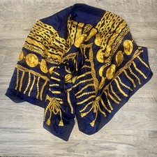 Sciarpa seta TINO COSMA medaglione oro stampa catena misura 34" x 34" quadrata