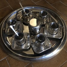 Set 6 Tazzine Con Vassoio Zini Acciaio 18/10