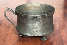 ANTICA PENTOLA IN RAME ARGENTATO