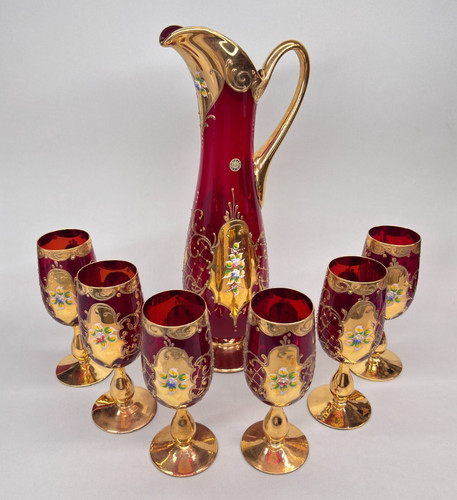 Murano vetro rosso vintage set - murano,