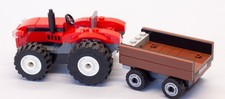 LEGO Trattore agricolo rosso con rimorchio MOC
