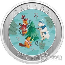 TAGLIARE L'ALBERO DELLE VACANZE moneta in metallo 50 centesimi Canada 2024