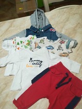 STOCK SET NEONATO 6-9 MESI, GIUBBOTTO DI JEANS, T-SHIRT, TUTA, MAGLIETTE - 5 PEZ