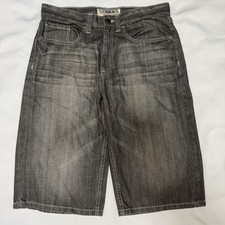 Pantaloncini denim lunghi larghi vintage Ecko Unltd da uomo 32 pantaloncini grigi sbiaditi Y2K streetwear