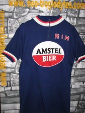 # Vintage Cycling Jersey Maglia Ciclismo  Bici Amstel Bier Holland  70s  Eroica
