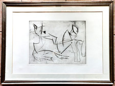 Acquaforte numerata firmata a mano Marino Marini con autentica in cornice 60 es