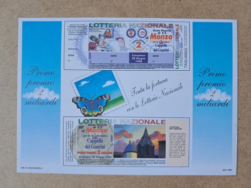 Cartolina lotteria monza - lotteria,