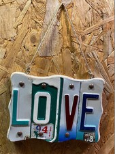 Scritta LOVE con lettere di TARGHE Auto Americane ORIGINALI regalo amore natale