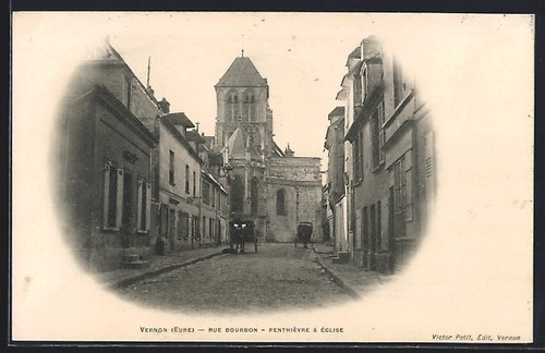 Cpa vernon rue bourbon - vernon,,