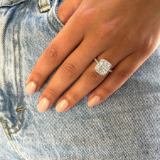 Fedi nuziali da donna in platino 3,75 ct taglio radiante IGI diamante coltiva...