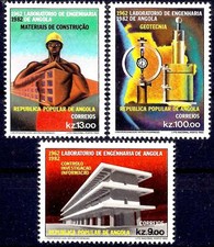 Angola 1982 Ingegneria Geotecnica Scienza Laboratorio Costruzione Set 3v MNH
