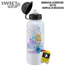BORRACCIA PER BAMBINI 500 ML SCUOLA PERSONALIZZATA CON NOME CENERENTOLA