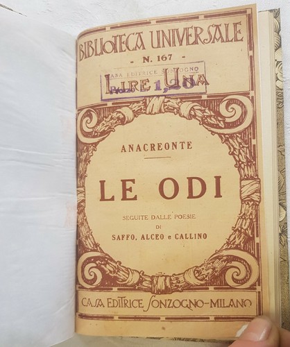 Anacreonte odi seguite - -, odi, 