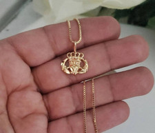 Gold Claddagh Necklace, 14k