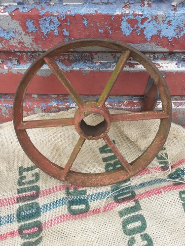 Large iron wheelbarrow wheel - large,
