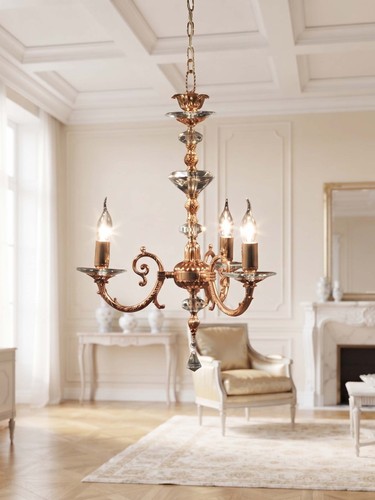Lampadario classico ottone - lampadario, in