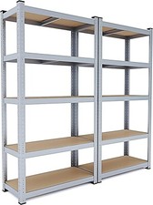 CILVANI Set da 2 Scaffalature scaffale in metallo 5 ripiani alta portata 875 kg