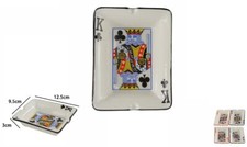 x Posacenere Porta Cenere Sigarette In Ceramica Da Tavolo Carte Poker dfh