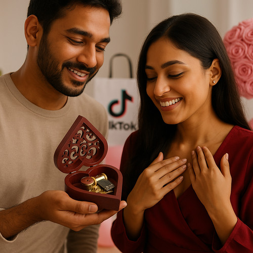 Heart shape wind music box - wind,