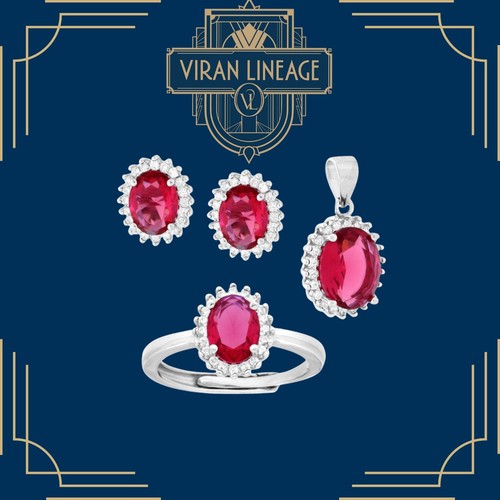Parure collana anello pendente - parure,